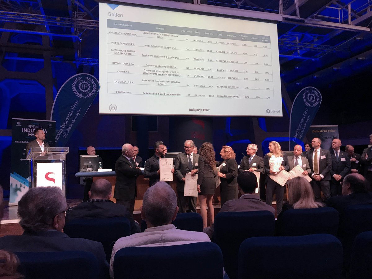 We received the award #IndustriaFelix!
An important recognition ranking our company among the 50 companies from #Campania with the best #Management performance and financial statements.
