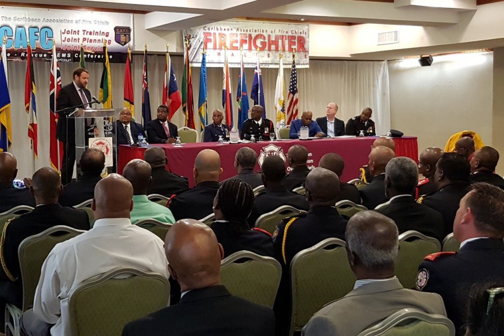Happening Now: The Opening Ceremony of the Caribbean Association of Fire Chiefs 2019 Conference at the Accra Beach Hotel in Barbados. #CAFC2019 #FireChiefs #Conference #Barbados