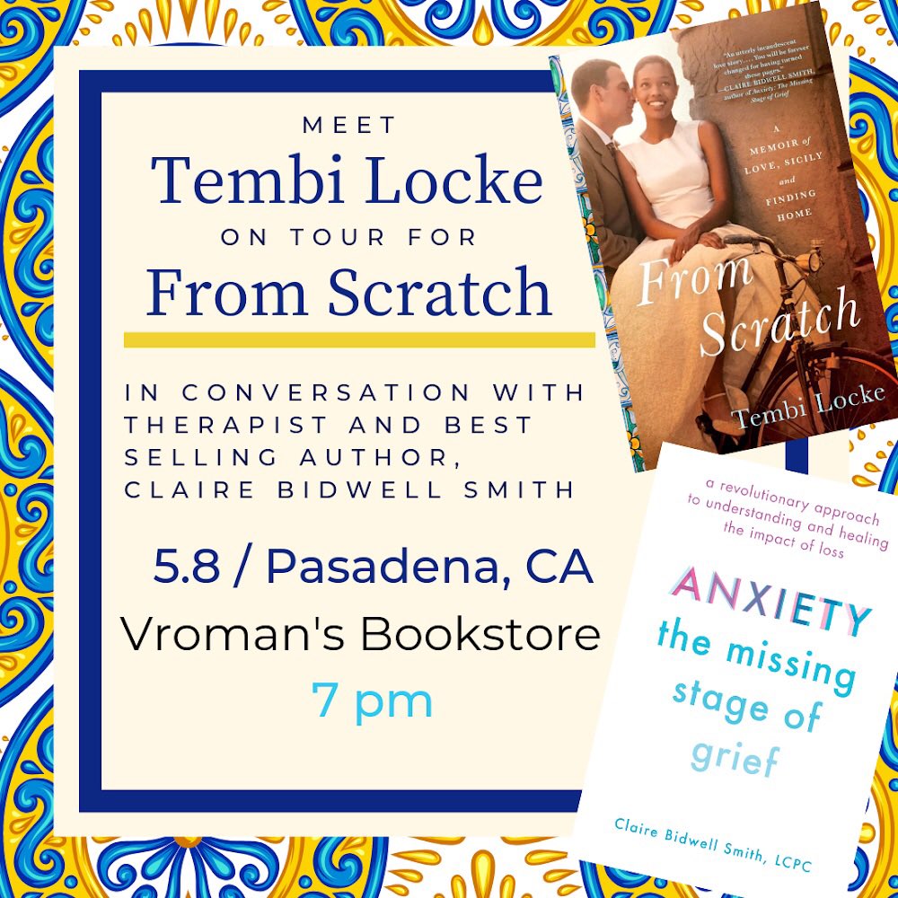 TheKitchenWidow's tweet photo. I'll be in conversation and signing books with @clairebidwell this week. Do join us. #FromScratch #ReesesBookClub @vromans https://t.co/vTeyWc3hul