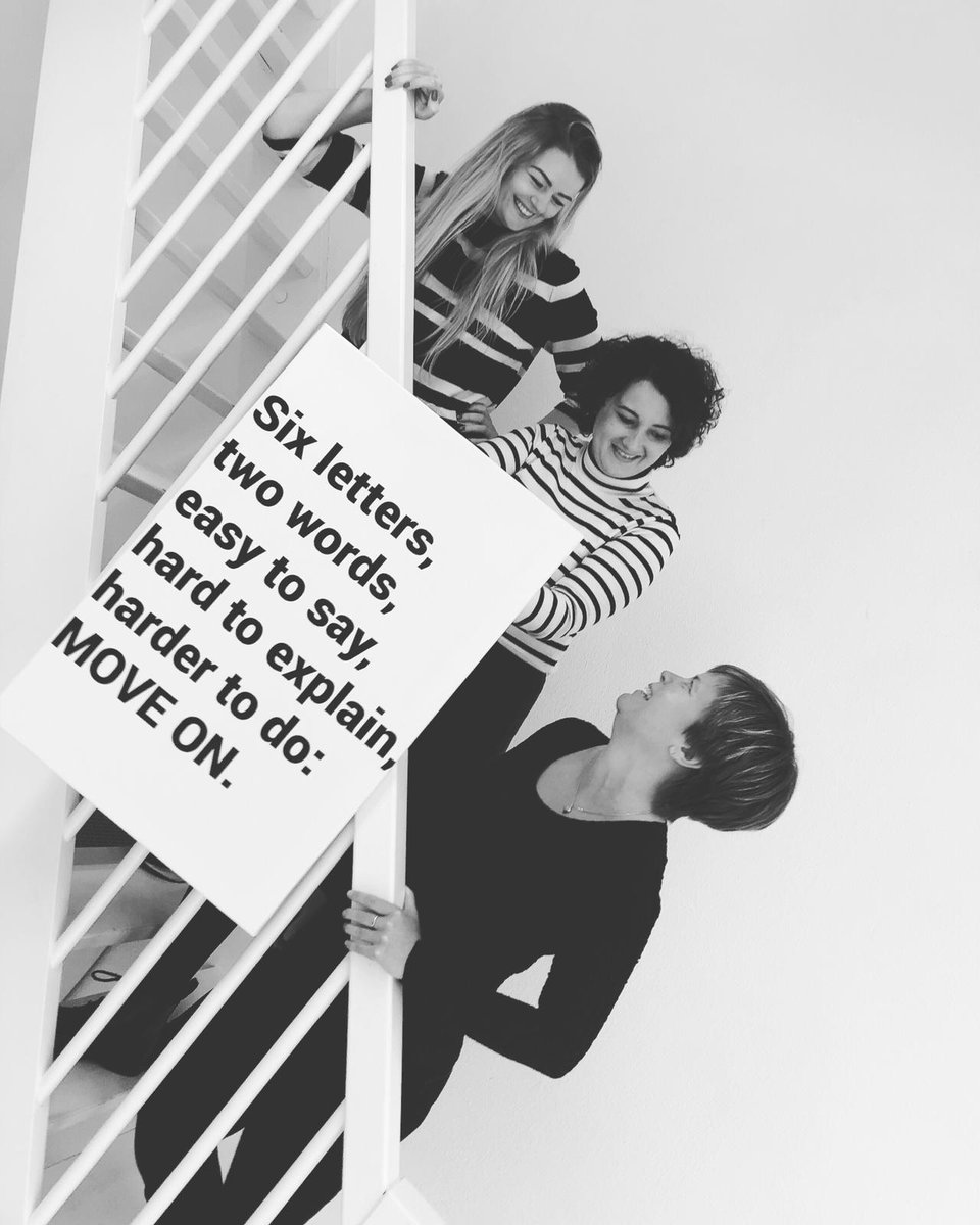 Feest vandaag! In het midden onze nieuwe recruiter. Welkom bij het Move on-team, Vanessa.