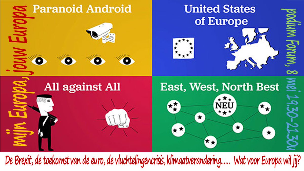 #Brexit, #vluchtelingencrisis, de toekomst van de #euro, #klimaatverandering: wat voor #Europa wil jij? Woensdag 8 mei in #Forum #Zoetermeer, met #Pax en #Clingendael: facebook.com/events/4413332…