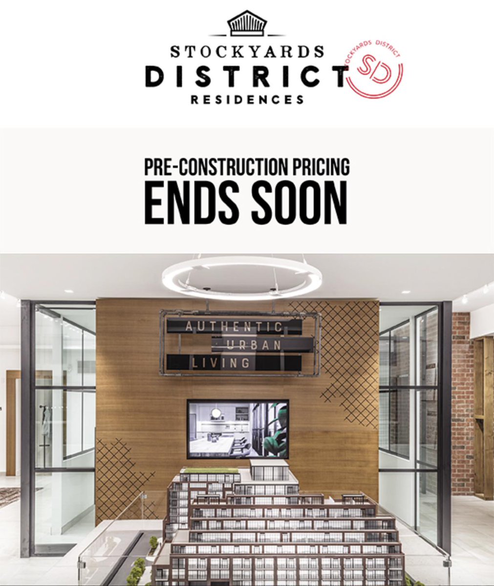 MarlinSpring's tweet photo. Pre-construction pricing for our highly anticipated Stockyards District Residences community is ending soon.
Visit our sales centre at 2283 St.Clair Avenue West (Mon - Thu 12pm - 6pm, and Sa -Sun from 12pm - 5pm) for more info.
#MarlinSpring #StockyardsDistrict #RealEstate https://t.co/YYnwhiF2h8
