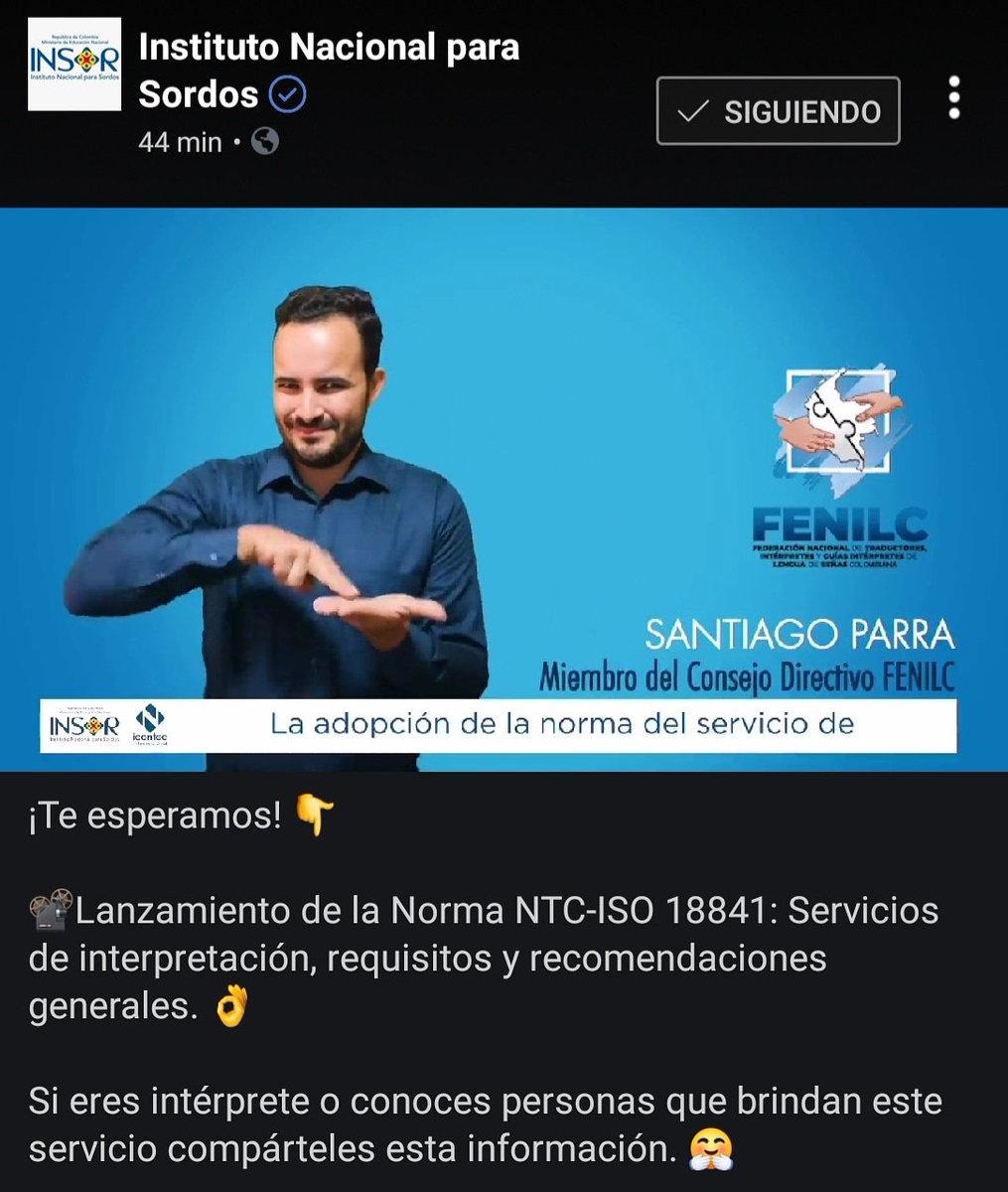 FENILC participando en la mesa técnica de la construcción de la norma de traducción e interpretación liderado por el ICONTEC en alianza con el INSOR.

Extendemos la invitación del ICONTEC para el próximo 8 de mayo en lanzamiento de la Norma NTC-ISO 18841.