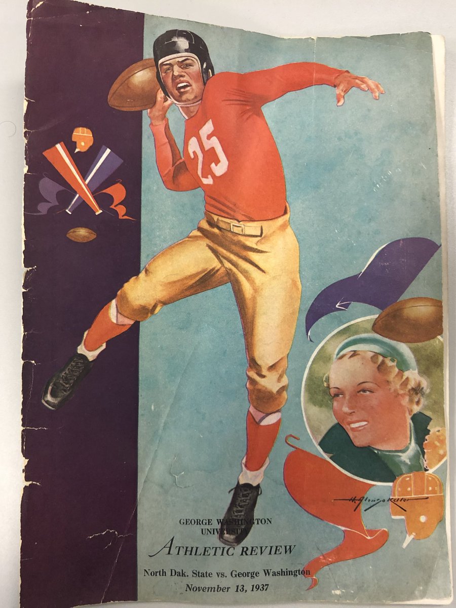 jonlhussey's tweet photo. My uncle just found two #GWU football programs from 1937 when my grandfather, John Rebholz, was on the team. https://t.co/limWeN20hA