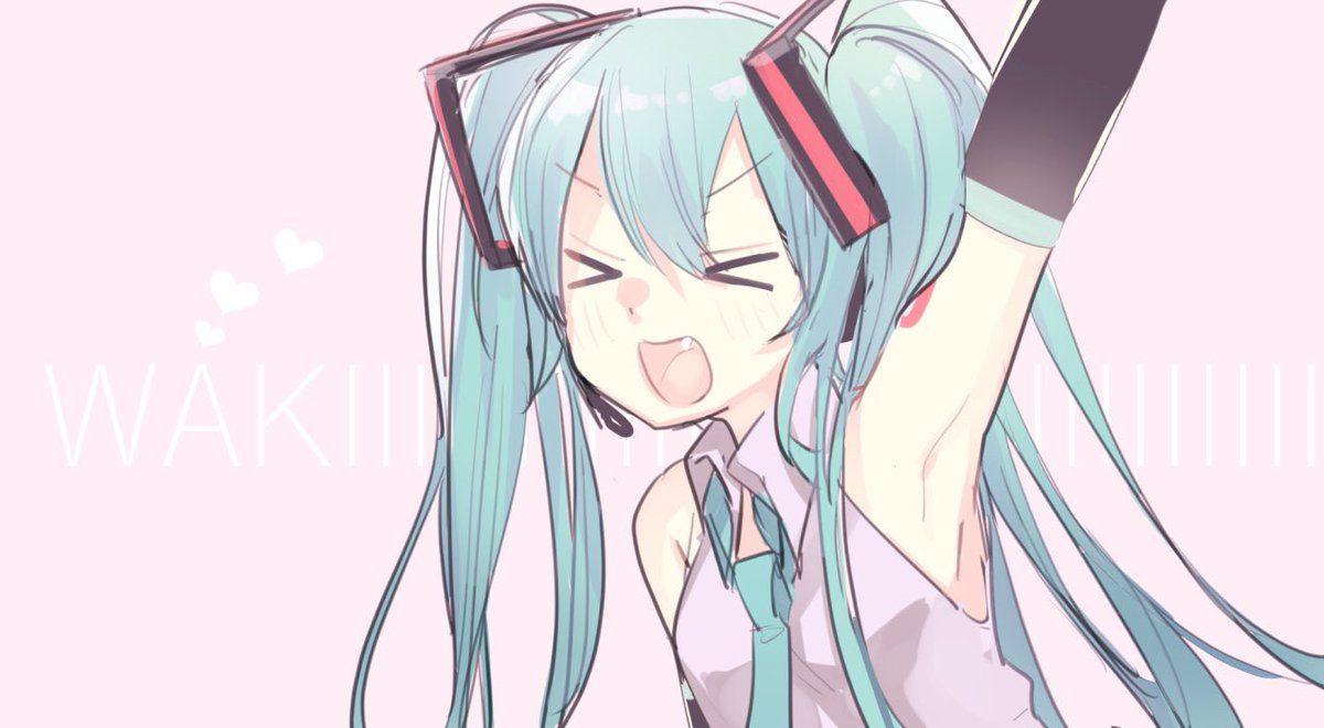 hatsune miku 1girl > < solo twintails long hair necktie shirt  illustration images