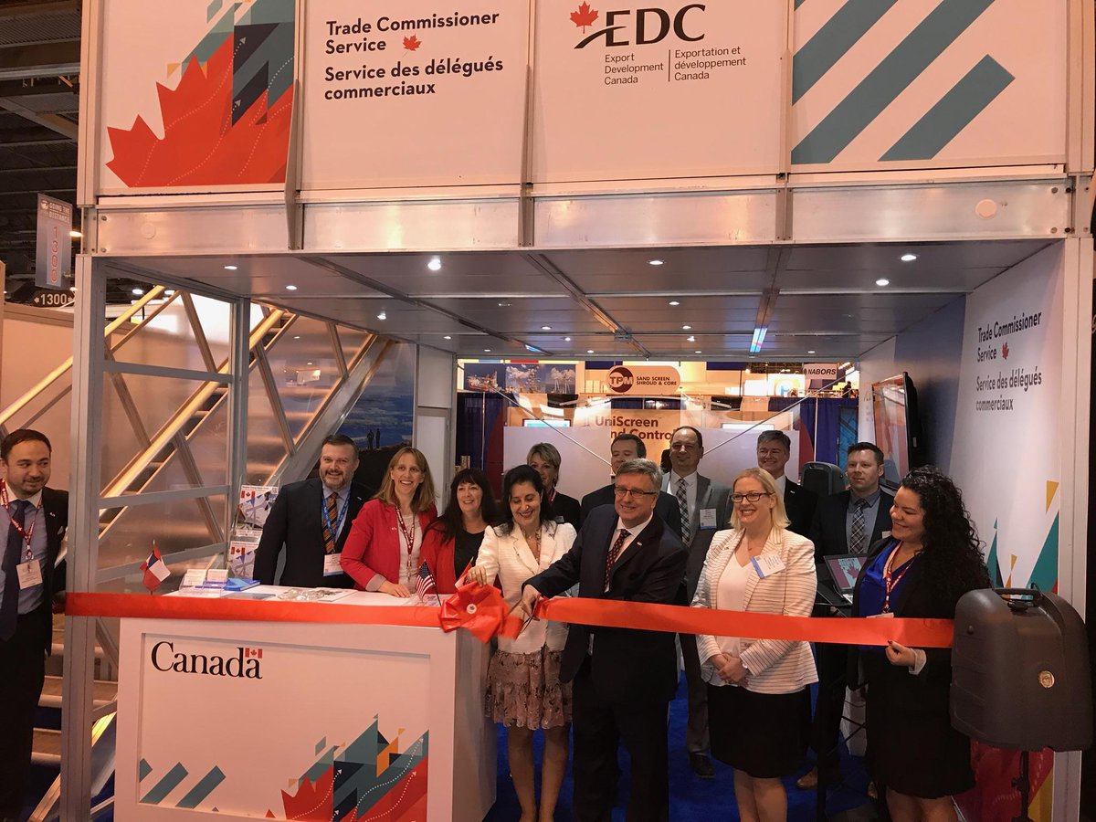 CanCGDallas's tweet photo. We're thrilled to kick-off Canada's presence at #OTC! Consul General ai @DouglasGeorgeCG attended the @NoiaNL reception last night and opened the Canada Booth today with a ribbon cutting. 

Attending #OTC2019? Visit us at Booth 1125! #CanadaOTC #oilandgas #Houston https://t.co/yoKp319xXd