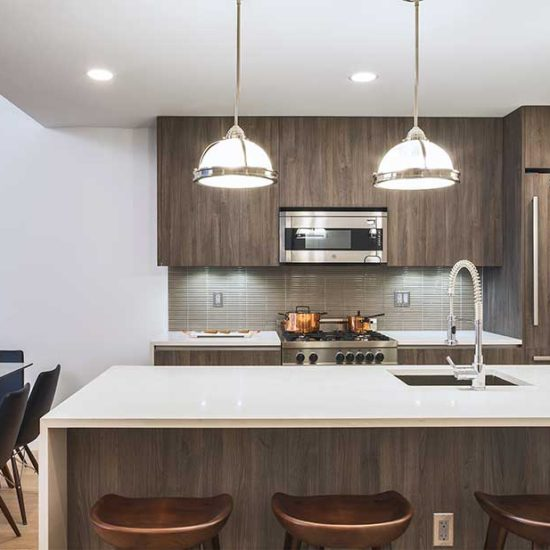 PediniCucine's tweet photo. We're always redefining the meaning of 'classic' and that's exactly how we decided upon the custom #cabinetry shown here The Oakman. Natural wood #cabinets complement white matte #countertops for a warm and cozy aesthetic. #architecture #luxurycondos https://t.co/MlsFvDrTyC