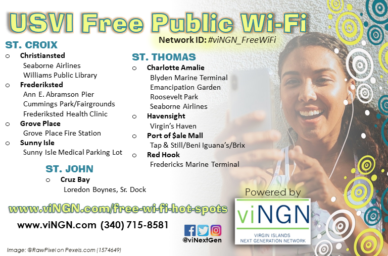 viNextGen's tweet image. Thanks to our AMAZING #NetOps and #FieldTechs for working hand in hand to bring #viNGN_FreeWiFi to Cramer&apos;s Park for Easter and the VI Carnival Village, #CoggiesMusicalVille! 
Don&apos;t forget to look for our regular free public Wi-Fi hot spots! #TellAFriend2TellAFriend 🗣 🌞🇻🇮