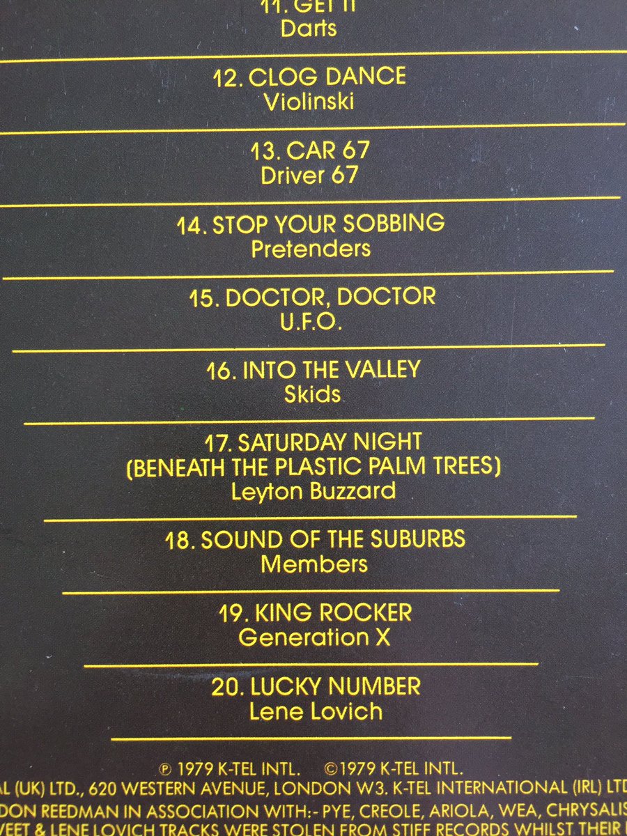 chunky66's tweet photo. it finishes with a flourish,..
Hi-Energy K-tel compilation 1979
#Skids #TheBuzzards #GenerationX #Members #LeneLovich @LeneLovichBand @BillyIdol @the_skids @richardjobson
#NowPlaying๏ธ #NowListening #album #lp #vinyl #vinylcollection https://t.co/ziu8dCk5hJ
