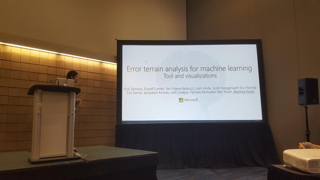 hima_lakkaraju's tweet image. @besanushi of @MSFTResearch talking about "Error terrain analysis for machine learning" - a true collaborative effort between various groups @erichorvitz @ecekamar #DebugML #ICLR2019