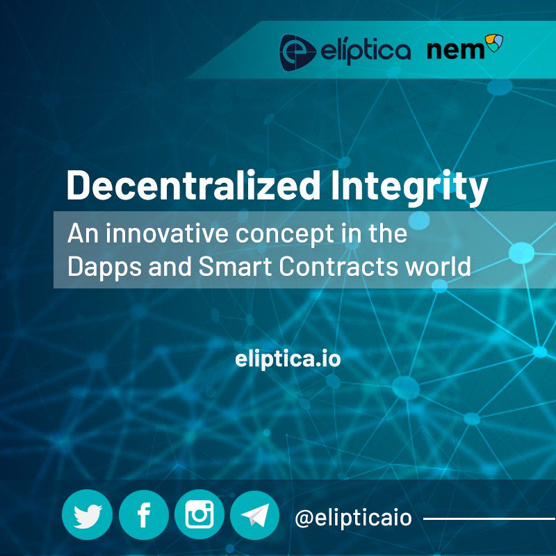 elipticaio's tweet photo. .@NEMOfficial and @Elipticaio introduce the concept of #DecentralizedIntegrity in #Blockchain https://t.co/tbHX2lPlR4 https://t.co/TFaDAcHW19
