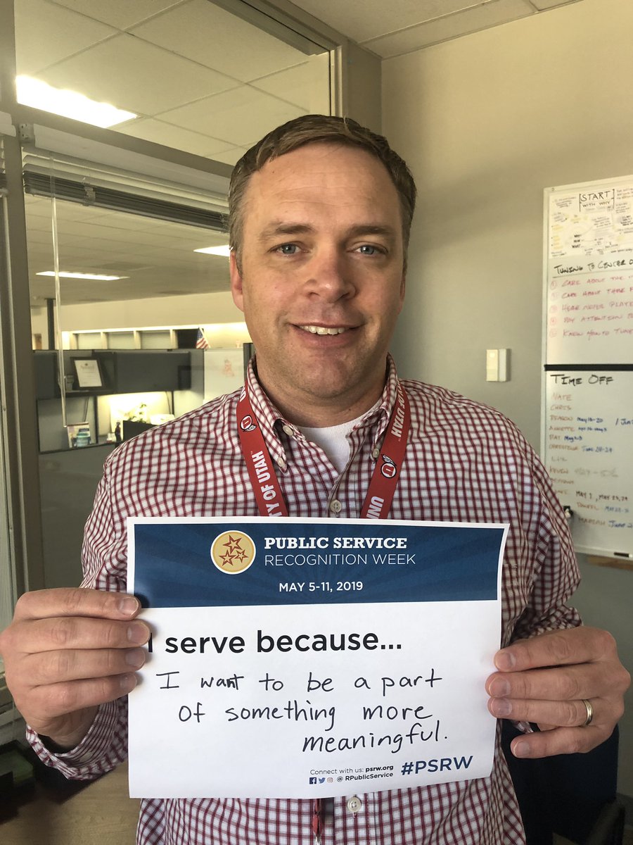 natemcd4's tweet photo. So it is national Public Service Recognition Week #PSRW. I left the private sector seven years ago and started my public service career because ... @RealLanceOlsen @BethanyMHyatt @MelisaStark @JobsUT https://t.co/m9GNF4jJBS