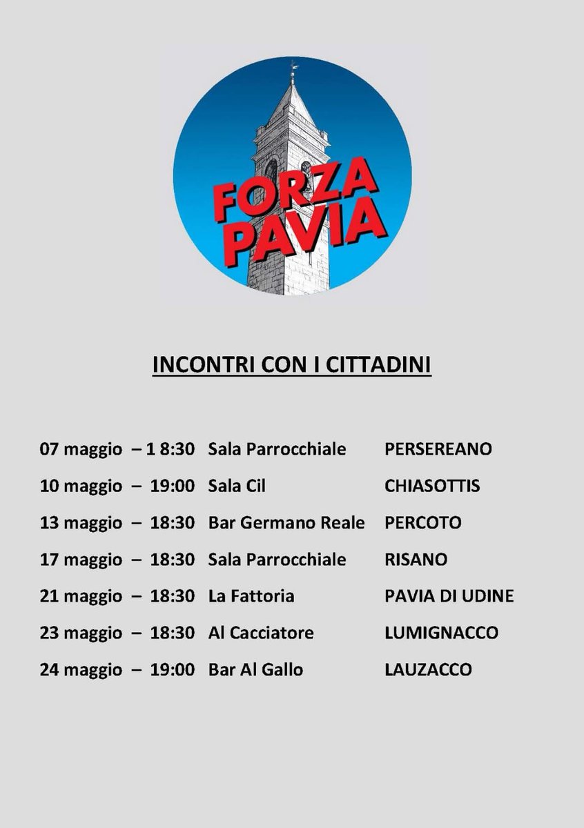 MoschioneM's tweet photo. Vi aspetto ai nostri incontri per FORZA PAVIA #FORZAPAVIA #MariellaMoschione #sindaco @ForzaFriuli @Sandra_Savino @ZaninMauro @pluigimolinaro @IgorTreleani @checo @MoschioneM https://t.co/jdhnWRm9TV