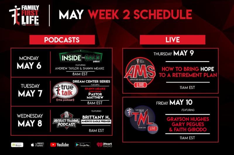 This week with FFL...May 2019 Week 2
Make sure to mark your calendars for the best sales training in our industry!