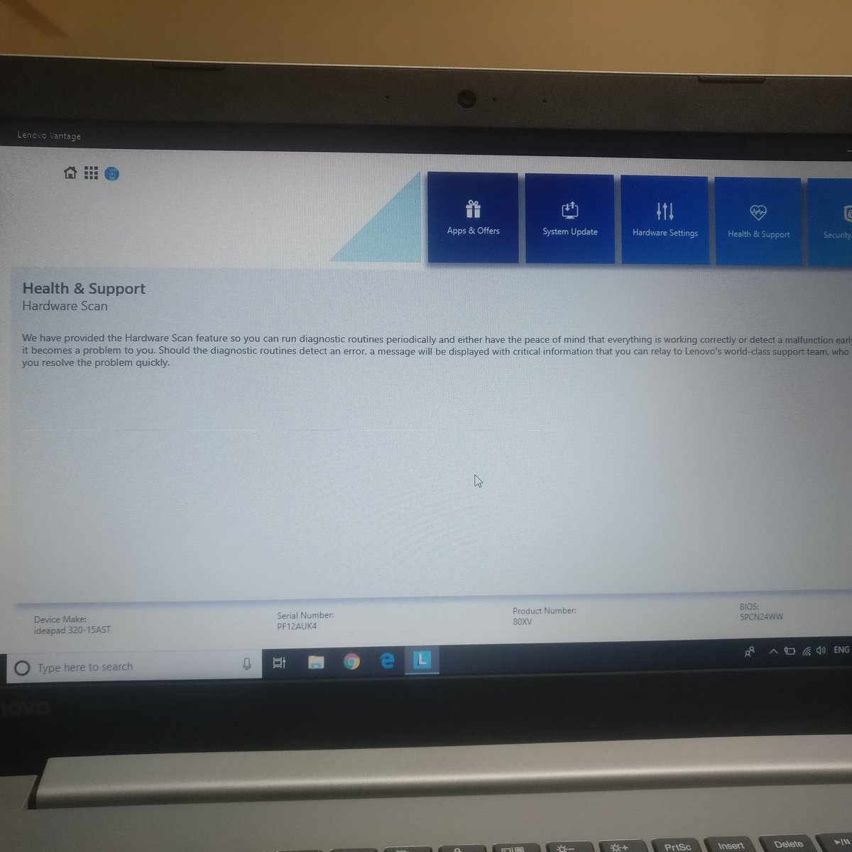 Rosogulla's tweet photo. @Lenovo_in The hardware scan isn't giving any options to scan. https://t.co/F0ExRlzjS5