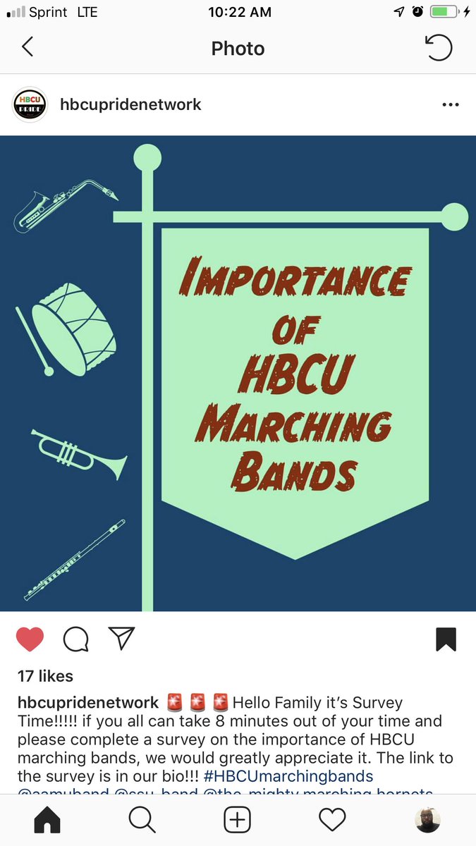 ProfB3's tweet photo. Thanks to #hbcupridenetwork for sharing my survey! Past and current HBCU marching band students, have you taken the survey yet! Link below. #HBCU 
https://t.co/stQvq2wvgR https://t.co/nlpF3VuRQ6