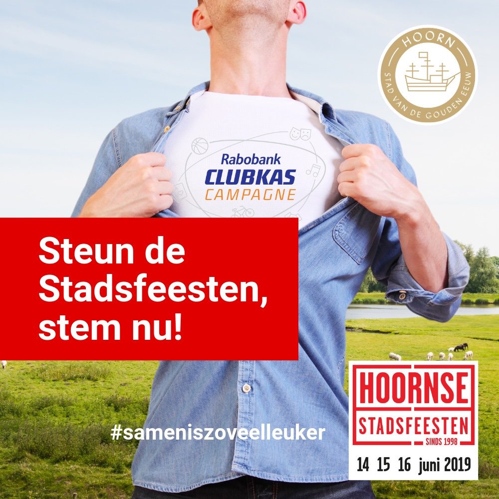 Voor de Hoornse Stadsfeesten geldt, alle beetjes helpen. Wil jij, als lid van @RaboWF, ons ook een beetje helpen door je stem uit te brengen in de <a href="/Rabobank/">Rabobank</a> Clubkas Campagne? Stemmen kan tot en met 14 mei!

clubkascampagne.nl/wf/clubkascamp…

#RaboClubkas #hsf19 #sameniszoveelleuker #hoorn