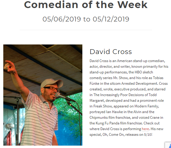 comedianado's tweet photo. This week's Comedian of the Week is @Davidcross! His new special, Oh, Come On, releases on 5/10! Check him out at https://t.co/LUGj7CIn4l #Comedianado #DavidCross #standupcomedy #standup #comedy #standupcomedian #comedian #hilarious #funny https://t.co/GMJvzbDY0m