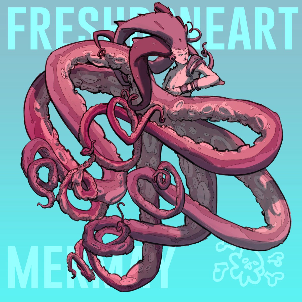 FreshBoneArt's tweet photo. Finally got around to drawing something for #ozuzomermay 
Kind of proud of this one , but for the future I will pick something less detailed

#octopus #pink #mermaid #mermay https://t.co/V3ofwnFon1