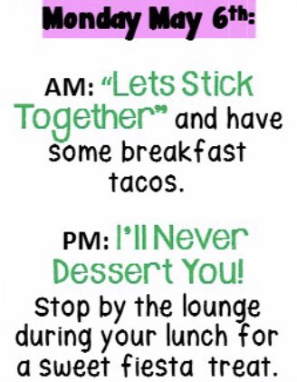 LamarEagles's tweet photo. We kicked off Teacher Appreciation Week today! Thanks for all you do and always doing whatโs best for kids! #hcisd #cactus #TAW2019 #sharpstaff #tacos #cookies ๐๐ต๐ธ๐ https://t.co/nt1VBMslAt