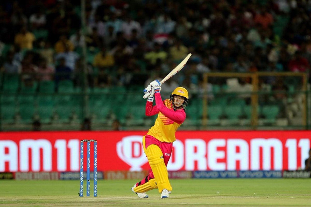 Magnificent Mandhana!

#SmritiMandhana after a cautious start goes beserk. Another innings full of class.

A strong run chase in progress with the Trailblazers dropping catches after catches.

#WIPL #TBLvSNO