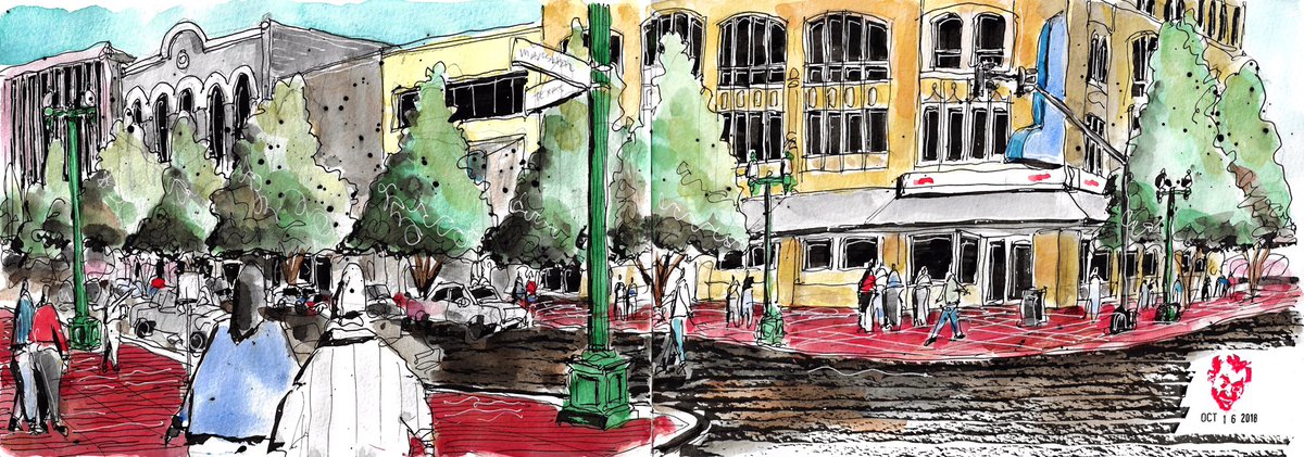 mikemcswainarch's tweet photo. Tex’s street at Marshal Street in downtown Shreveport, Louisiana! #texasstreet #shreveport #marshalstreet #downtown #downtownshreveport #travelart #onlylouisiana #louisiana #louisianatravel #urbansketchers #urbansketch #usk #sketch #sketchbook #art #painting #watercolor https://t.co/QfHdLmuSNX