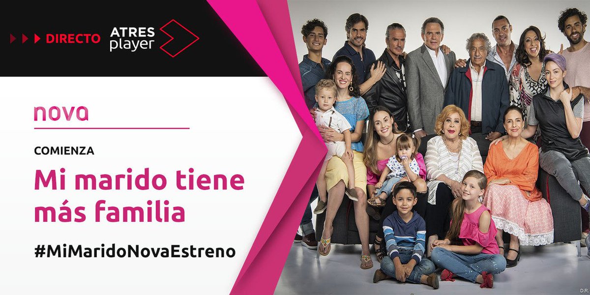 ¿Estáis preparad@s para conocer a toda la familia? 👨👩👧👦¡Comienza la telenovela mexicana #MiMaridoTieneMásFamilia! ❤ ¡Síguela en directo en #Nova y <a href="/Atresplayer/">atresplayer</a> y coméntala con el hashtag #MiMaridoNovaEstreno! 📲 atres.red/uenuw526