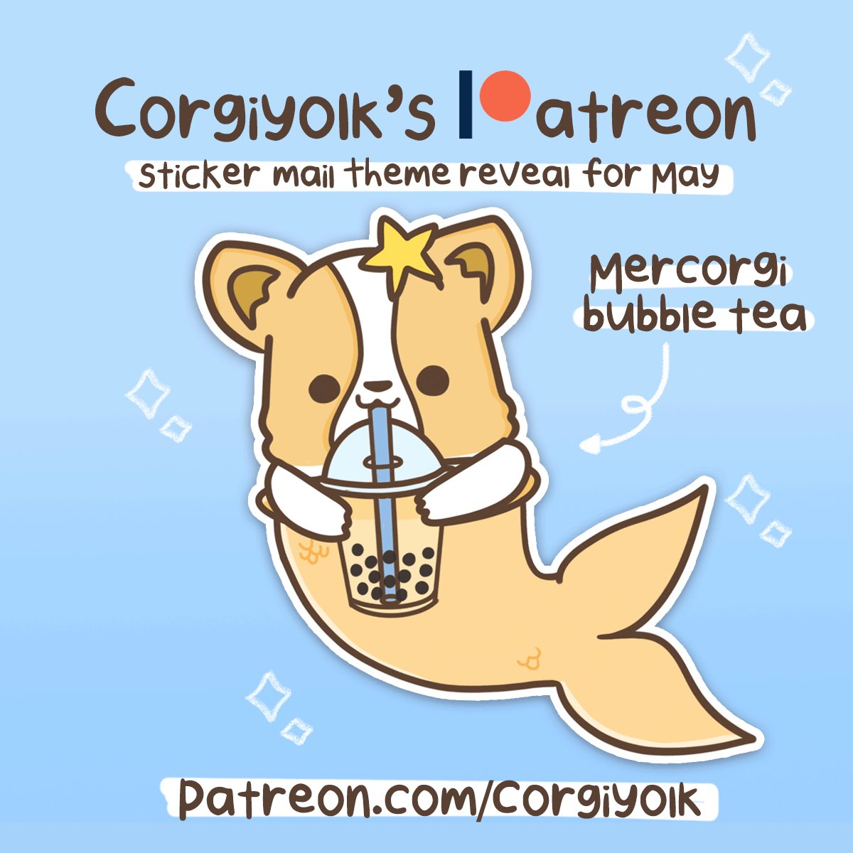 corgiyolk's tweet image. Join my sticker mail tier on #Patreon and receive cute stickers like these! The theme for May is Mercorgi bubble tea 🥰 (patreon.com/corgiyolk)

#stickermail #mercorgi