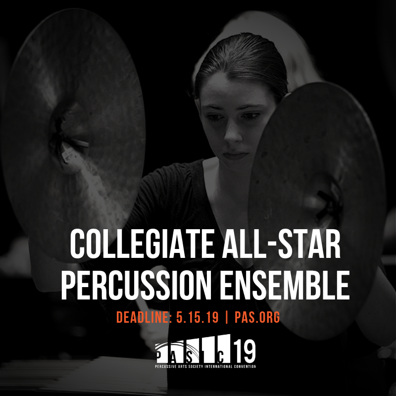 PercussiveArts's tweet photo. Apply to perform at PASIC as a member of the 2019 Collegiate All-Star Percussion Ensemble! Deadline is May 15.

For more information on the sign up process, click here ➡️ https://t.co/mDo5QE6cmW https://t.co/DvlworOZ1x