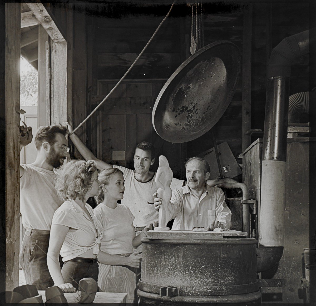 Many of the artists in our collection were/are also teachers, including #AlexanderArchipenko. [One of Marion Wesp's 'Photos of Archipenko and his students at his studio in Woodstock,' not dated] bit.ly/2VHNMRH #TeacherAppreciationWeek