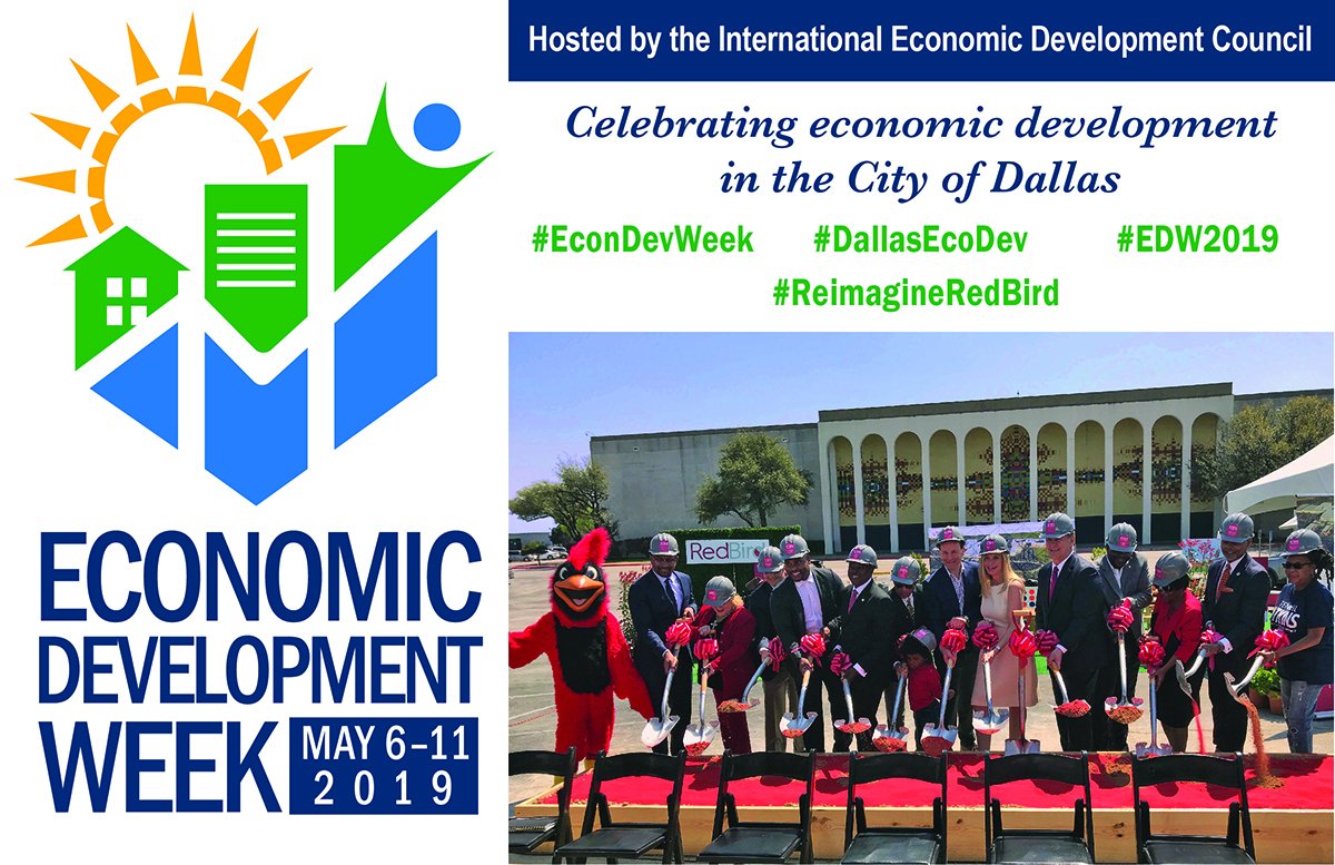 DallasEcoDev's tweet photo. Celebrating the start of #EconDevWeek 2019 here at #DallasEcoDev with a focus on one of our most exciting projects - the redevelopment of #RedBirdMall in #SouthernDallas! The new mall will feature new retail, housing, green space, and more. #ReimagineRedBird https://t.co/D3uXMWYBSE