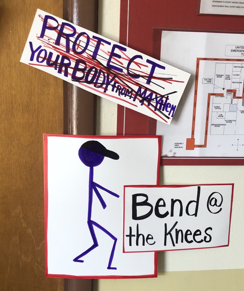 EagleEyeEddie's tweet photo. Mondays in May are great days to #StopTheMayhem. How are we going to do it? By bending our knees to save our back! @VinnyMUPSer @AmberHenson07 @deterjeets45 https://t.co/iLa6Pa3Ybf