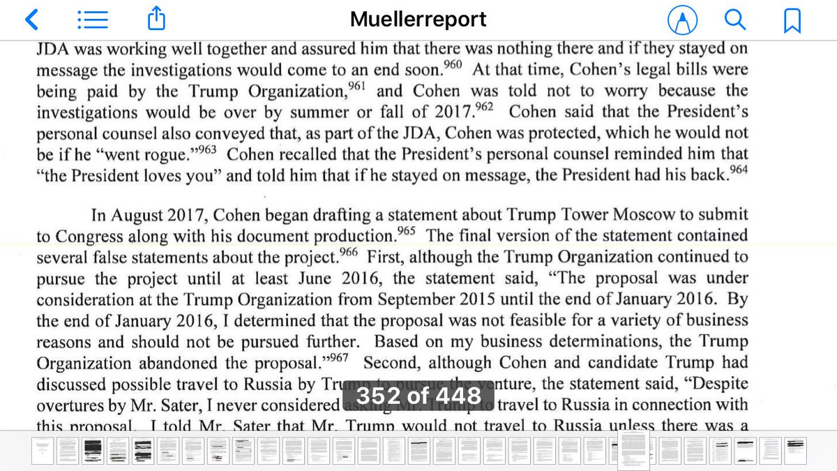 79. “The president* loves you.” Cohen says if he lied about Trump Tower Moscow timing, a billion-dollar deal being negotiated while candidate Trump denied any dealings with Russians, and lied about porn payoffs, Trump would have his back.Perspective: The raid flipped the script