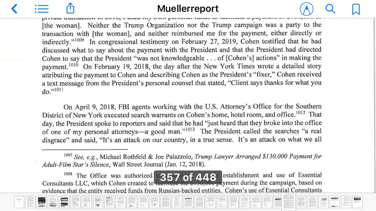 79. “The president* loves you.” Cohen says if he lied about Trump Tower Moscow timing, a billion-dollar deal being negotiated while candidate Trump denied any dealings with Russians, and lied about porn payoffs, Trump would have his back.Perspective: The raid flipped the script