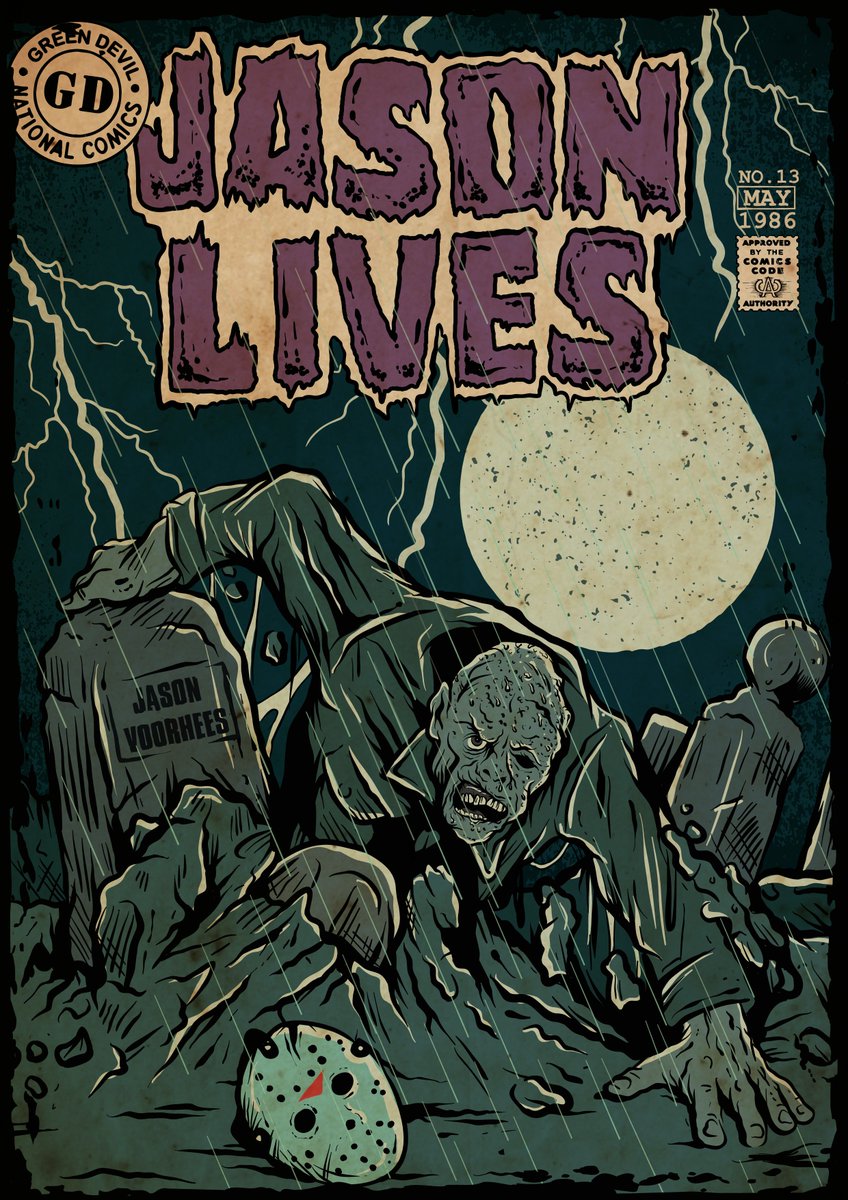 greendevilart's tweet photo. Jason Lives!
#jasonvoorhees #jason #jasonlives #fridaythe13thpartvi #campcrystallake #crystalake #pamelavoorhees #mrsvoorhees #slasher #horrorcomics #classicomics #horrorbooks #marvel #marvelcomics #talenthouseartist #greendevil #thegreendevil https://t.co/Sqmy5Hj0Vk