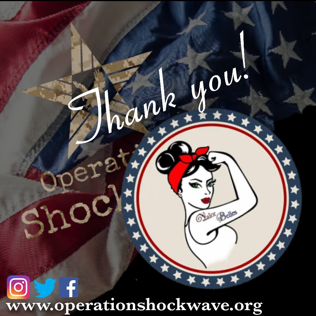 OpShock22's tweet photo. 📣Shout Out to 💪Valor Belles for your donation of $120 and your incredible ♥️hearts and support of our mission and programs to bring a message of 🙌life to the 🇺🇲veteran community and all we come across. 

We are truly 🤝#BetterTogether https://t.co/OlC3sIcp24