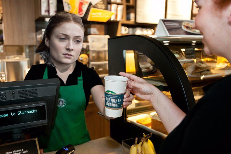 Jon: A coffee for Jon, please 

Sansa: a coffee for AEGOR TARGARYEN  #GameofThrones