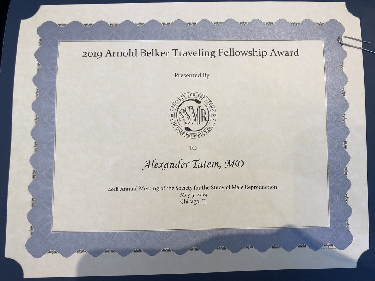 Dr. Alex Tatem (@alextatem) on Twitter photo The <a href="/SSMR_malefactor/">Society for the Study of Male Reproduction</a> banquet was a total blast last night!! So many giants, friends, and colleagues in one room and (#humblebrag warning) honored to be named the 2019 Arnold Belker traveling scholar!! GREAT meeting everyone - here’s to <a href="/SMSNA_ORG/">SMSNA</a> this fall!! #SMSNA19 #AUA19 The <a href="/SSMR_malefactor/">Society for the Study of Male Reproduction</a> banquet was a total blast last night!! So many giants, friends, and colleagues in one room and (#humblebrag warning) honored to be named the 2019 Arnold Belker traveling scholar!! GREAT meeting everyone - here’s to <a href="/SMSNA_ORG/">SMSNA</a> this fall!! #SMSNA19 #AUA19