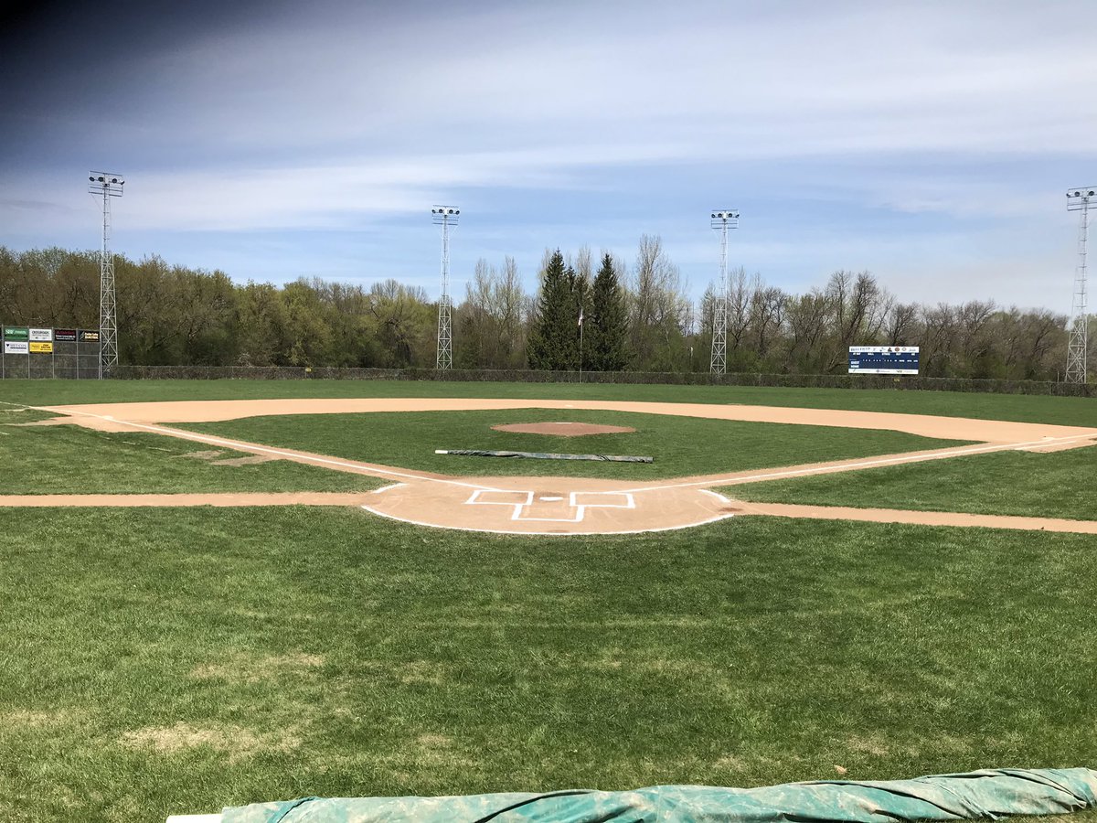 Bell Field ready to go for baseball to host New Ulm tonight! Good luck, boys!