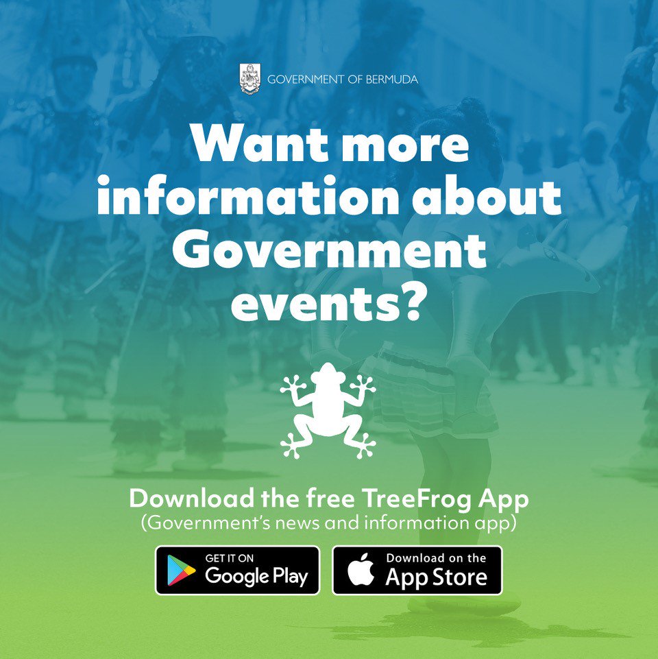BdaGovernment's tweet photo. Download the free TreeFrog App. Government's news and information app. #newsandinformation #BermudaGovernment #treefrog https://t.co/oEao4sBOSh