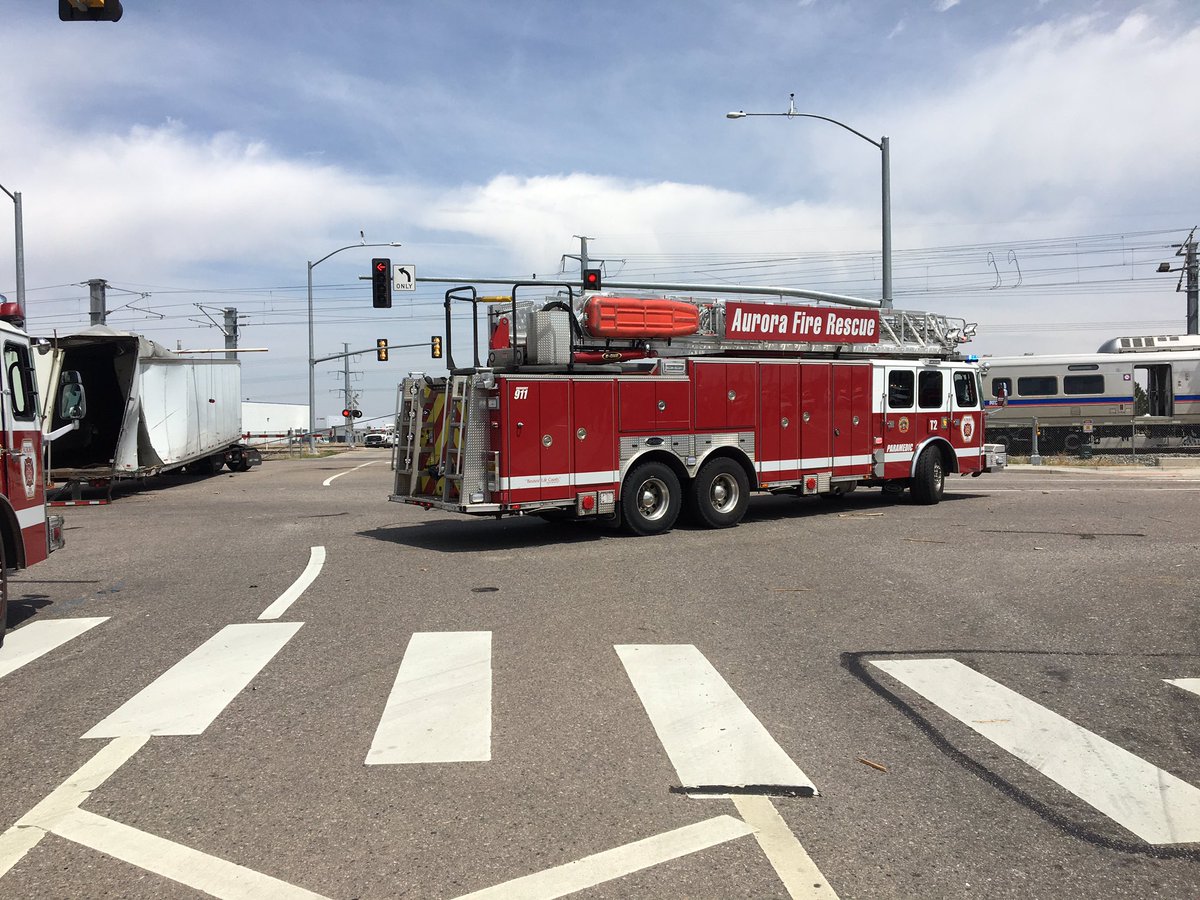 mrokdvr's tweet photo. Expect delays on A line as train vs Semi truck at Sable Blvd and Smith Rd. https://t.co/CFzbEmnn4s
