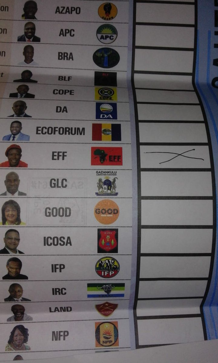 LindokuhleMaben's tweet photo. This is how you vote for @EFFSouthAfrica #IAmVotingEFF https://t.co/UyLguL7KYT
