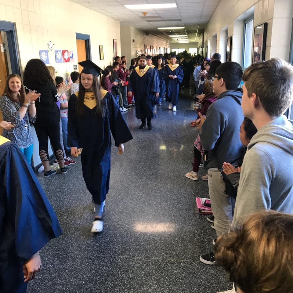 Selma_Middle's tweet photo. We were excited to have the seniors from @SSS_Spartans walk through our school this morning to celebrate their upcoming graduation ceremony!!!
#SSStrong #Selma #Smithfield #SelmaMiddle #JoCo2020 #portraitofagraduate https://t.co/Nl86JrNMFo