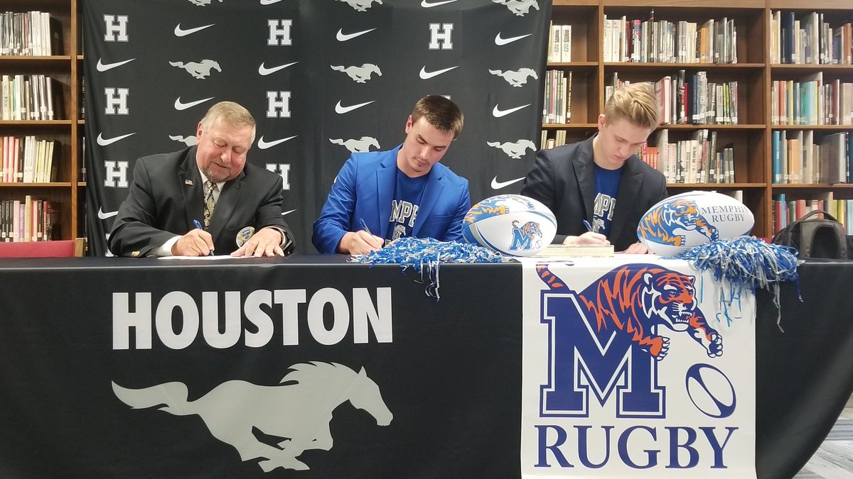 HHSMustangRugby's tweet photo. @HHSMustangRugby players Landon Schmidt and Andrew Turk sign to play Rugby for @MemTigerRugby @HHSMustangs @YouAreHouston @themustangmob @gmsdk12 @MustangMSRugby @usarugbysouth @FloRugby @goffrugbyreport @uofmemphis @TigersAthletics @UofMemphisPres #901rugby #gotigersgo https://t.co/OqLOLadgiF