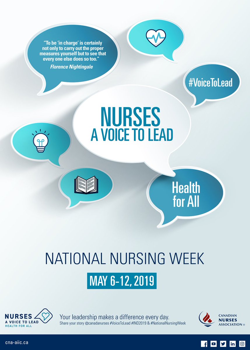 CANNT1's tweet photo. It's #NationalNursingWeek and we are proud to celebrate and recognize all nursing staff throughout the country. Thank you! Please share your stories with us! #voicetolead #IND2019 https://t.co/I3lSUIUbD3