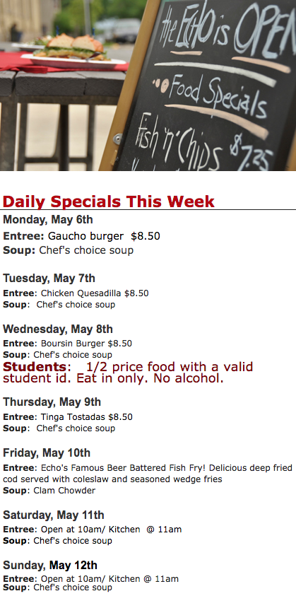 EchoTapMadison's tweet photo. #WeeklySpecials https://t.co/RLInsJMzNs