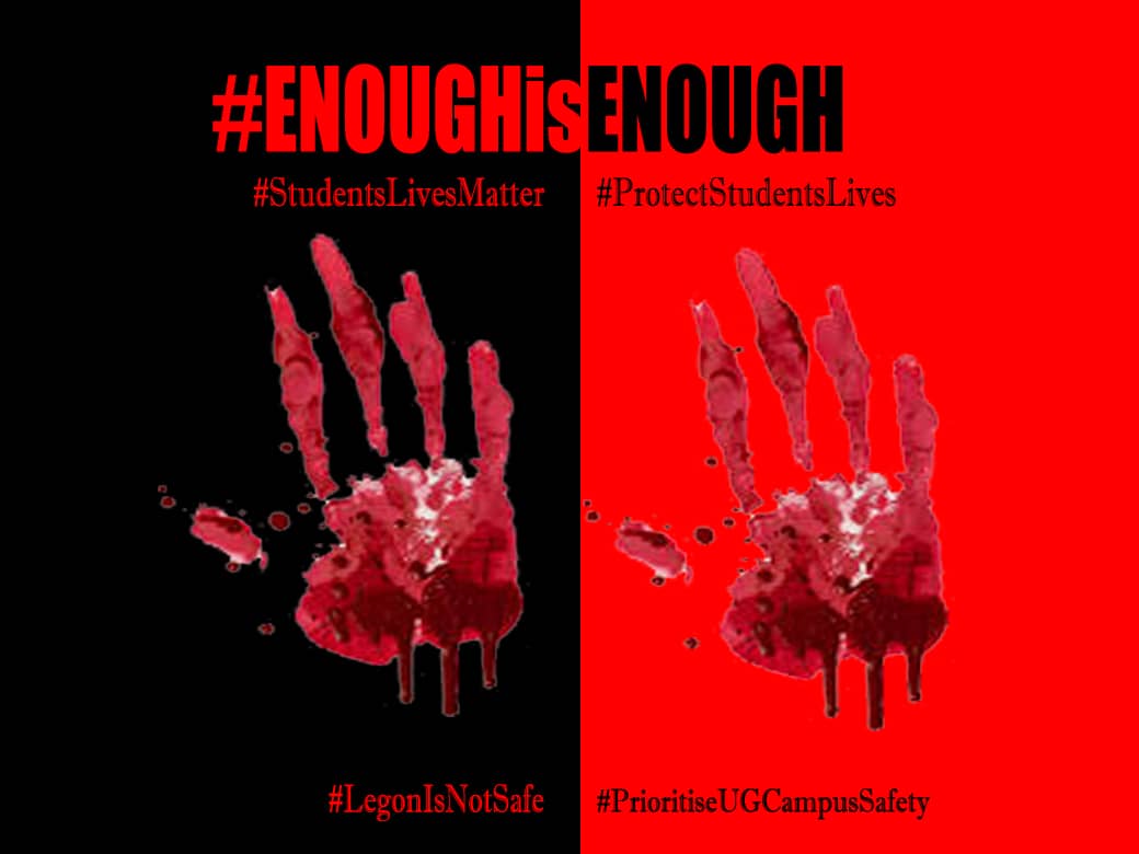 kofiakonhq's tweet photo. Students of University of Ghana deserve better life protection. #makeUGasafeplaceagain 
#EnoughisEnough https://t.co/0YDfmAPo5r