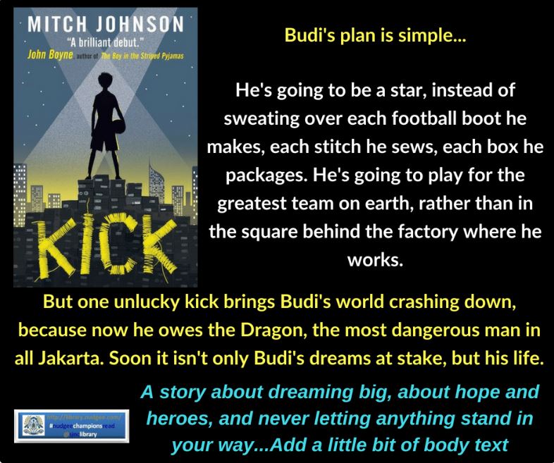 SJNCLibrary's tweet photo. #bookofthemonth #juniorfiction #football #nudgeechampionsread @NudgeeCollege https://t.co/Oeag90YS7t