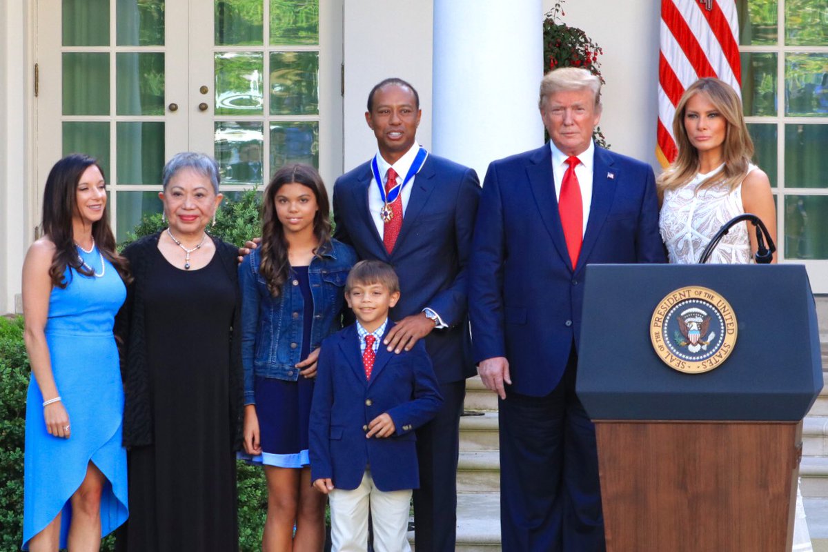 Racist media whines about Trump giving  Presidential Medal of Freedom to Tiger Woods