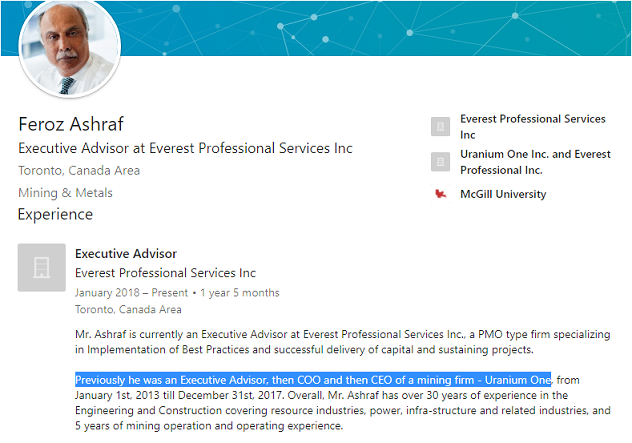 Connection btwn  #SNCLAVALIN  #UraniumOne & Trudeau. What was he so desperate to hide? Info connecting himself, his govt to Uranium 1?Canadian Ashraf = Exec Advisor, CEO of Uranium One.Also CEO SNC-Lavalin Group Inc.ALSO McGill University alum like Trudeau. #cdnpoli  #uspoli